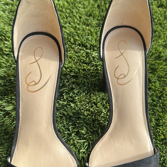 Sam Edelman Womens Heeled Sandals Yaro Black Suede Size 7.5 - Picture 2 of 8